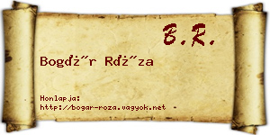 Bogár Róza névjegykártya